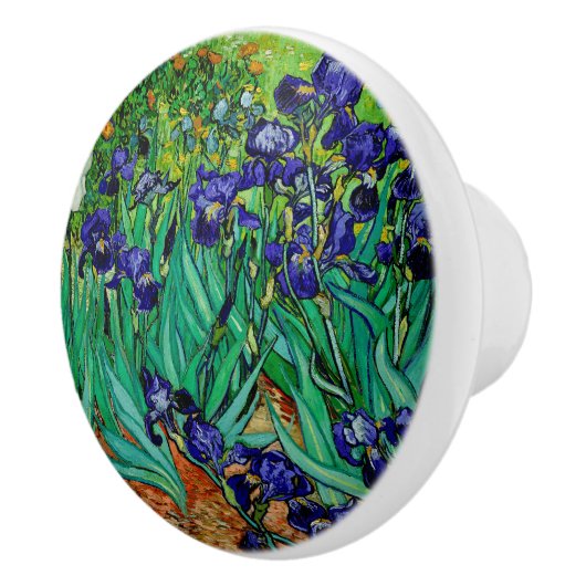 Van Gogh Irises in St. Remy, diep Paars Keramische Knop (Rechts)
