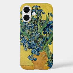 Van Gogh Irises - Krachtige Blauwe & Gele Kunst iPhone 16 Hoesje