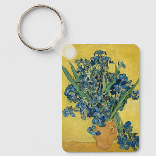 Van Gogh Irises - Krachtige Blauwe & Gele Kunst Sleutelhanger