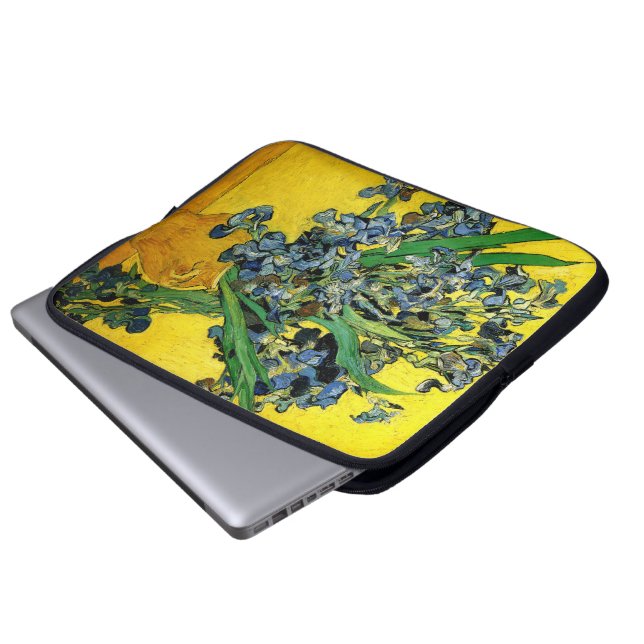 Van Gogh: Irises Laptop Sleeve (Voorkant onderkant)