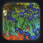 Van Gogh - Irises Papieren Bordje<br><div class="desc">Vincent van Gogh's beroemde bloemenschilderij,  Irises.</div>