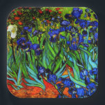 Van Gogh - Irises Papieren Bordje<br><div class="desc">Vincent van Gogh's beroemde bloemenschilderij,  Irises.</div>