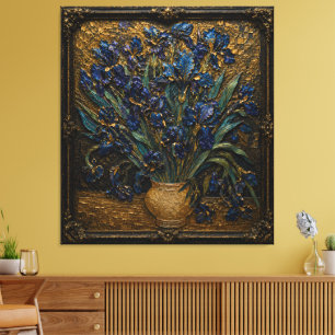 Van Gogh Irises Reliëf Kunstprint Museum Geïnspi Canvas Afdruk
