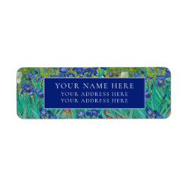 VAN GOGH "IRISES" RETURN ADRESETIKET ETIKET