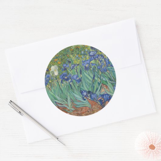 Van Gogh  Irises Ronde Sticker (Envelop)