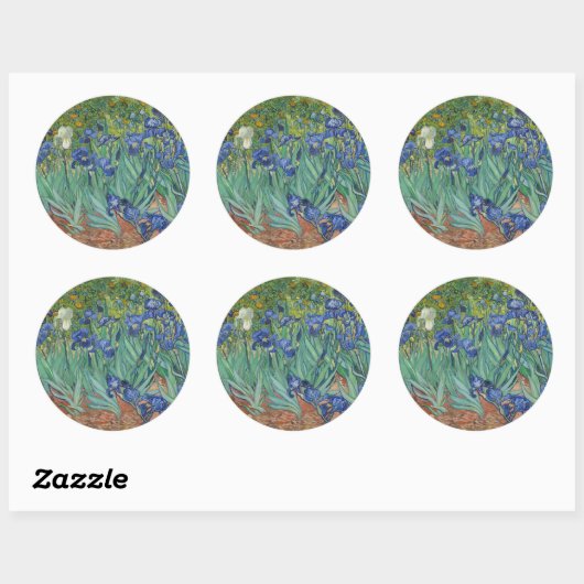 Van Gogh  Irises Ronde Sticker (Vel)