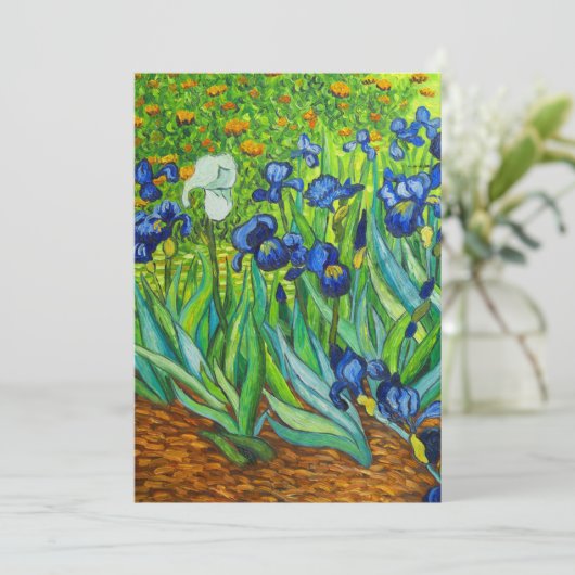 Van Gogh Irises Save The Date (Staand voorkant)