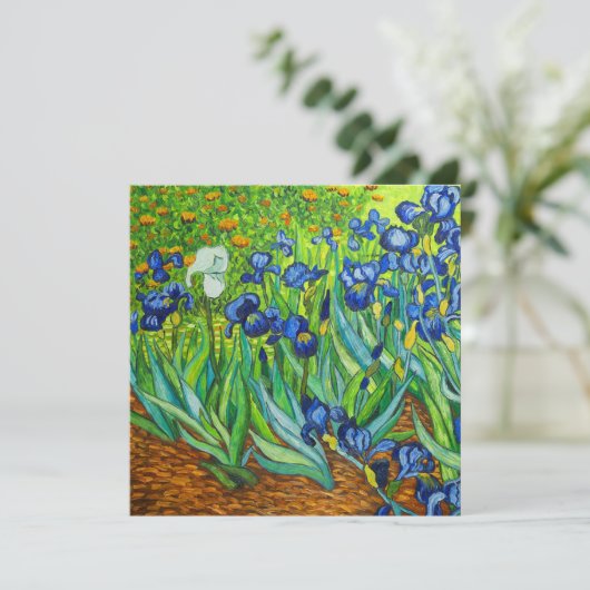 Van Gogh Irises Save The Date (Staand voorkant)