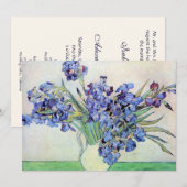 Van Gogh Irises Trouw Uitnodiging (Voorkant / Achterkant)