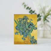 Van Gogh Irises Vase Yellow Floral Painting Briefkaart (Staand voorkant)