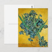 Van Gogh Irises Vase Yellow Floral Painting Briefkaart (Voorkant / Achterkant)