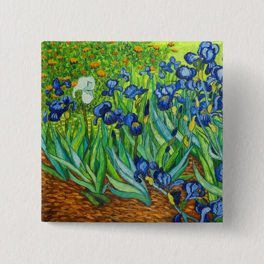 Van Gogh Irises Vierkante Button 5,1 Cm (Voorkant)