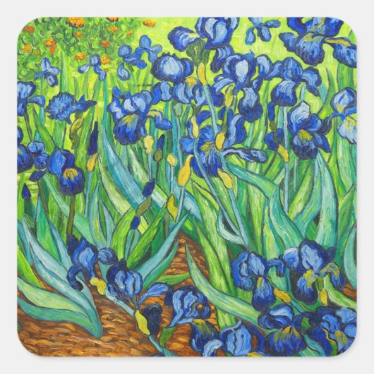 Van Gogh Irises Vierkante Sticker (Voorkant)