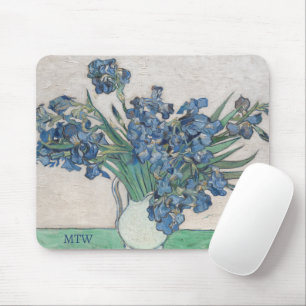 Van Gogh Irises voegen je monogram toe Muismat