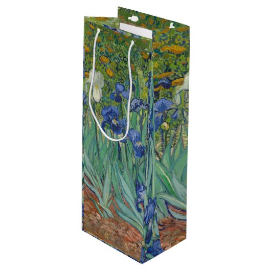 Van Gogh Irises Wijn Cadeautas (Voorkant Gekanteld)
