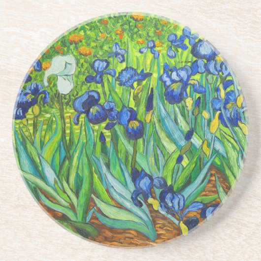 Van Gogh Irises Zandsteen Onderzetter (Voorkant)