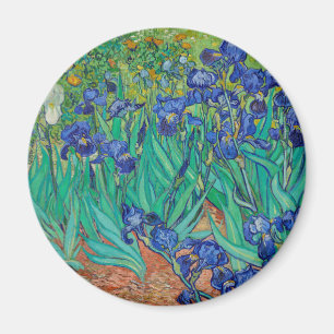 Van Gogh Irissen. Blauwe bloemen natuur impression Magneet