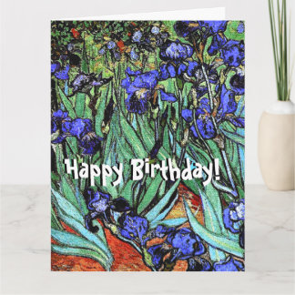 Van Gogh Irissen Bloemen Bloemen Grote Verjaardag  Kaart