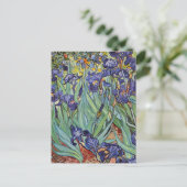 Van Gogh Irissen Impressionistisch Schilderij Briefkaart (Staand voorkant)