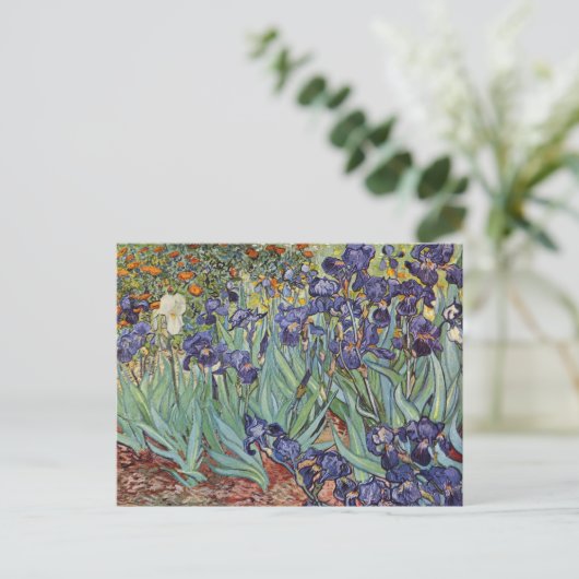 Van Gogh Irissen Impressionistisch Schilderij Briefkaart (Staand voorkant)