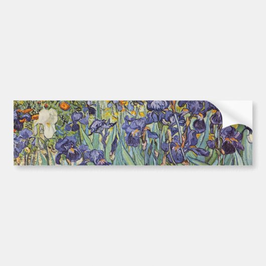 Van Gogh Irissen Impressionistisch Schilderij Bumpersticker (Voorkant)