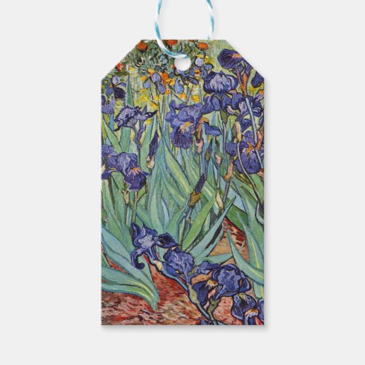Van Gogh Irissen Impressionistisch Schilderij Cadeaulabel (Voorkant)