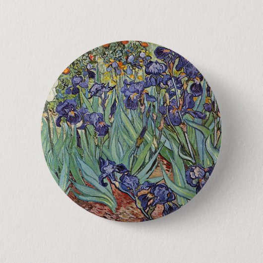 Van Gogh Irissen Impressionistisch Schilderij Ronde Button 5,7 Cm (Voorkant)