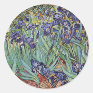 Van Gogh Irissen Impressionistisch Schilderij Ronde Sticker