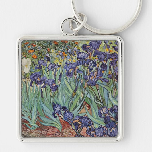 Van Gogh Irissen Impressionistisch Schilderij Sleutelhanger (Voorkant)
