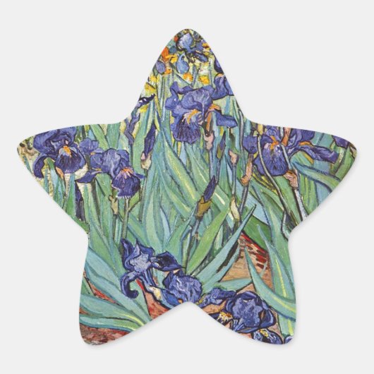 Van Gogh Irissen Impressionistisch Schilderij Ster Sticker (Voorkant)