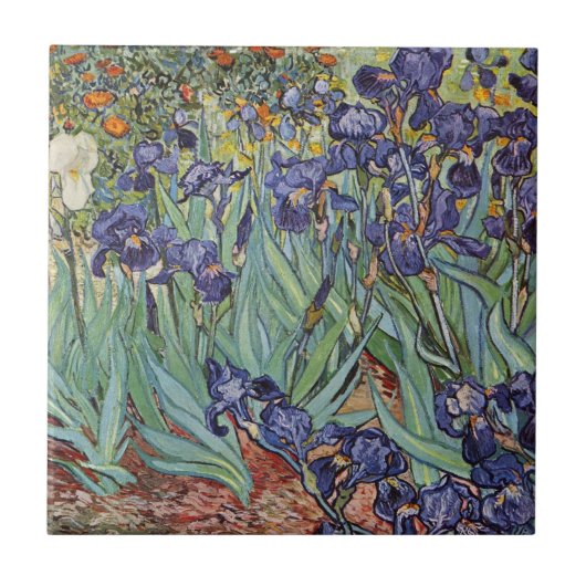 Van Gogh Irissen Impressionistisch Schilderij Tegeltje (Voorkant)