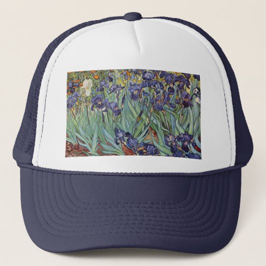 Van Gogh Irissen Impressionistisch Schilderij Trucker Pet (Voorkant)