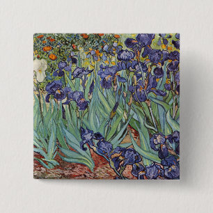 Van Gogh Irissen Impressionistisch Schilderij Vierkante Button 5,1 Cm