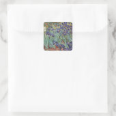 Van Gogh Irissen Impressionistisch Schilderij Vierkante Sticker (Tas)