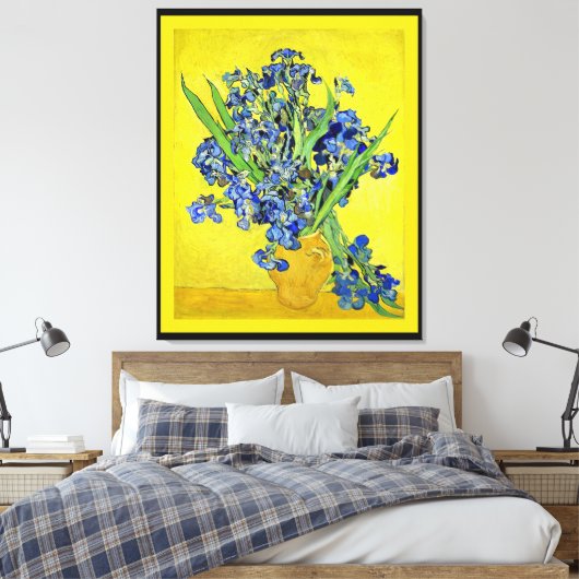 Van Gogh - Irissen ingelijst Canvas Afdruk (Insitu (Slaapkamer))
