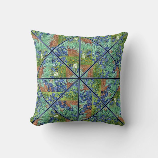Van Gogh Irissen Kaleidoscoop Kussen (Voorkant)