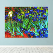Van Gogh - Irissen, kunstschilderij Canvas Afdruk (Insitu (Houten vloer))