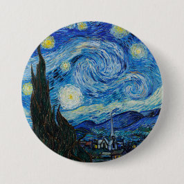 Van Gogh is de Sterrennacht Ronde Button 7,6 Cm