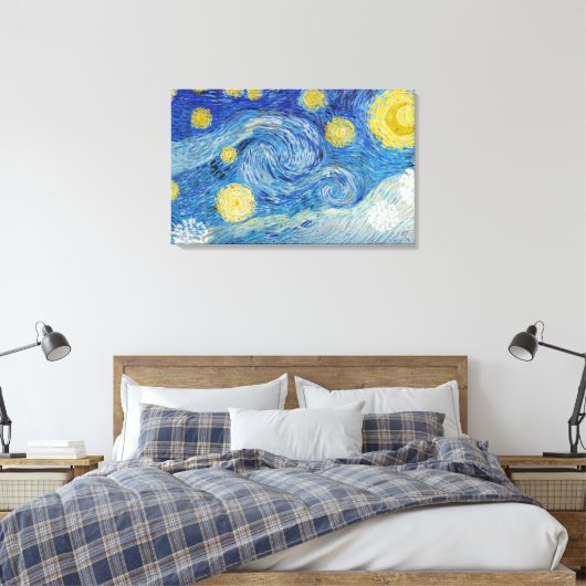 Van Gogh is het Sterrennacht Canvas Afdruk (Insitu (Slaapkamer))