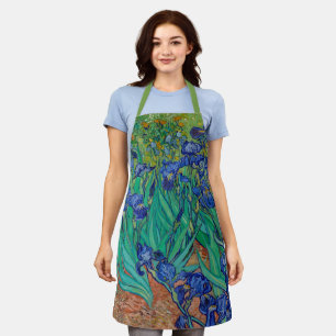 Van Gogh Ises Floral Green Painting Schort