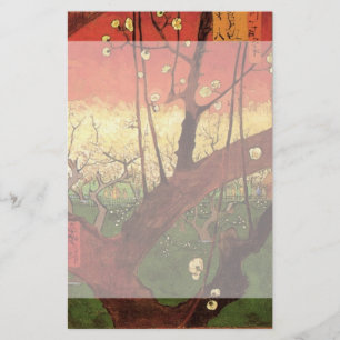 Van Gogh Japanse bloeiende kruimelboom, fijne kuns Briefpapier