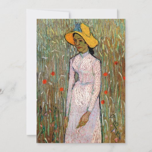 Van Gogh, Jong meisje staand; achtergrond van tarw (Voorkant)