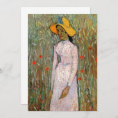 Van Gogh, Jong meisje staand; achtergrond van tarw (Voorkant / Achterkant)