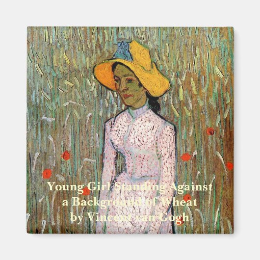 Van Gogh, Jong meisje staand; achtergrond van tarw Magneet (Voorkant)