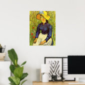 Van Gogh, Jonge Boerenmeid Met Strohoed Poster (Thuiskantoor)