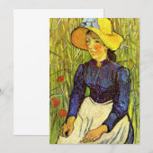 Van Gogh, jonge boerenvrouw met stro-Pet (Voorkant / Achterkant)