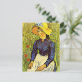 Van Gogh, jonge boerenvrouw met stro-Pet Briefkaart (Staand voorkant)