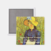 Van Gogh, jonge boerenvrouw met stro-Pet Magneet (Voorkant / Achterkant)