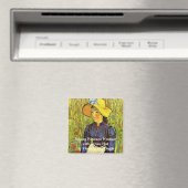 Van Gogh, jonge boerenvrouw met stro-Pet Magneet (Insitu (Vaatwasser))