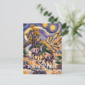 Van Gogh Joshua Tree Wildlife Sheep & Custom Text Briefkaart (Staand voorkant)